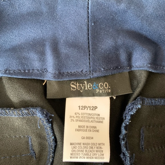 STYLE & CO, Blue straight leg stretch fabric pants - Picture 2 of 2
